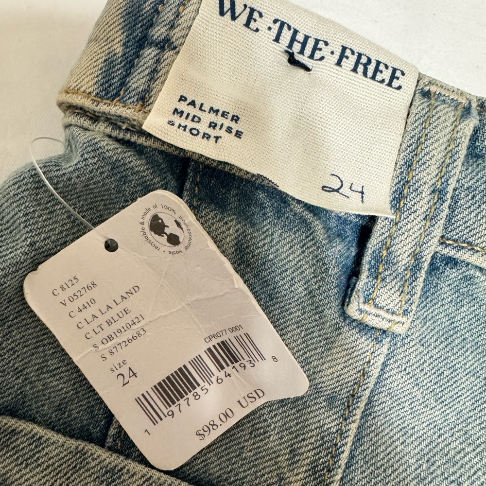 Free People We The Free Mid Rise Denim Shorts